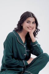 Cotton Solid 2 Pcs PJ Set - Green