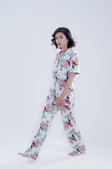 Cotton 2 Pcs PJ Set - Blue