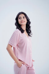 Cotton 2 Pcs PJ Set - Pink